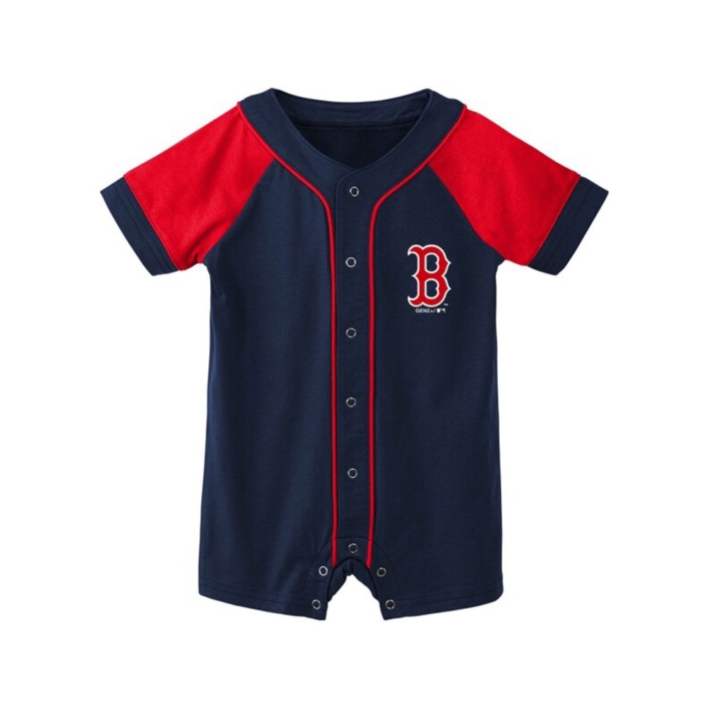 Genuine Merchandise Red Blue & Gray Boston Red Sox Little Slugger Romper 12M